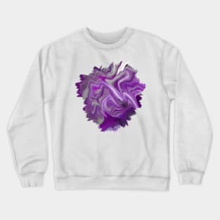 Purple/Silver Acrylic Pour Painting Crewneck Sweatshirt